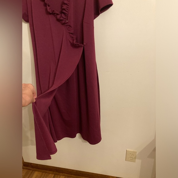 SALE❗️Lane Bryant Women’s Plus Size 16 Midi Wrap Dress / Burgundy Wine / EUC - Picture 4 of 9
